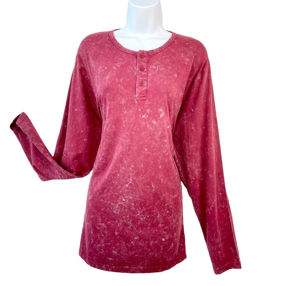 U.S Vintage Long Sleeves Shirt Dark Red Size L
